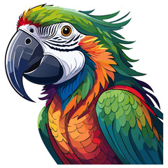 Obraz premium Macaw parrot vector illustration. Exotic tropical bird on isolated background. 