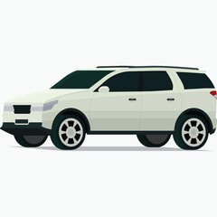 Modern white SUV vehicle angled front side view