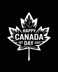 A stylized maple leaf graphic features festive text celebrating Canada Day on July 1st.