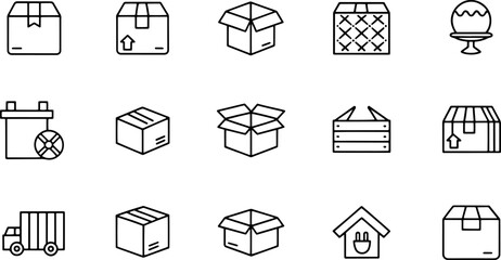 delivery icon set contains open box  package retur.eps