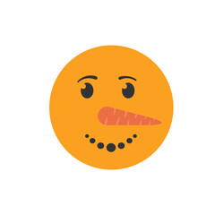 png snowman icon set with cute frosty face carrot nose cartoon happy eyes holiday flat illustration winter decoration children christmas art

