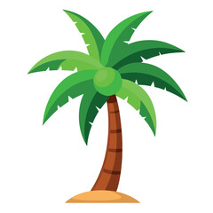 Hyper-Realistic Coconut Tree – Vector Icon on White Background

