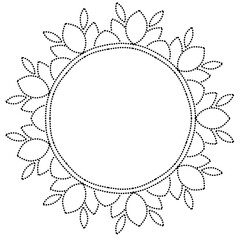 black and white floral frame