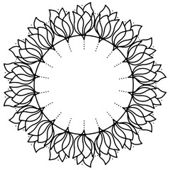 black and white floral frame