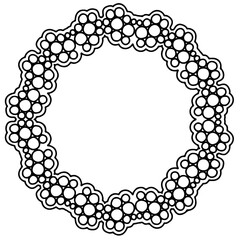 black and white floral frame