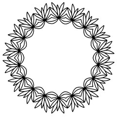 black and white floral frame