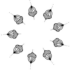 black and white floral frame