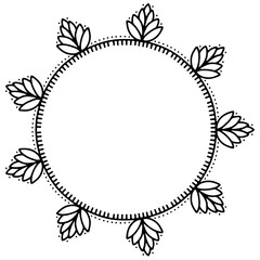 frame with leaves and flowers