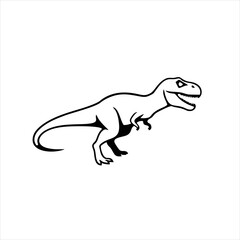 Minimalist T-rex Silhouette Design, Flat Logo, Tyrannosaurus Vector Illustration