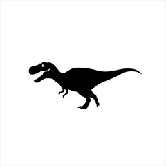 T-rex Dinosaur Silhouette Emblem, Simple Tyrannosaurus Rex Illustration Art