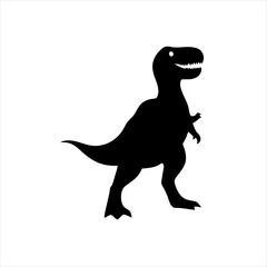 Simple T-rex Dinosaur Silhouette Emblem, Tyrannosaurus Rex Illustration