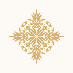 Oriental Floral Ornament Golden Vector Illustration