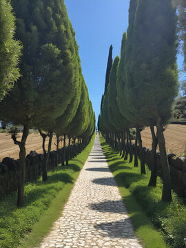 camino entre timbas de cementerio
