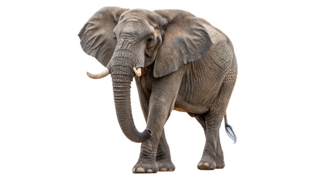 African  Bush elephant isolated on transparent background
