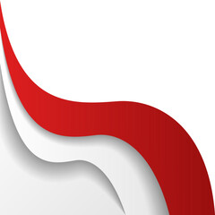 Futuristic Dynamic Wave Indonesian Flag Corner Header Footer Shape Vector Assets for Flyer, Banner, Poster, Etc. Corner Frame Shape