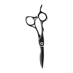 Professional Hair Cutting Scissors vintage classic retro silhouette icon vector illustration design on white background