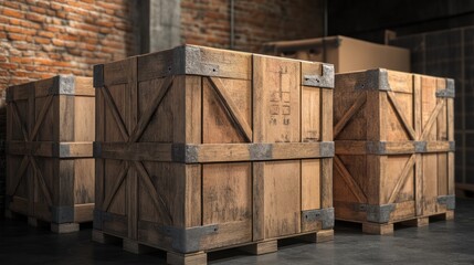 Aged Wooden Shipping Crates