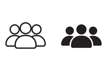 group icon set, team, organization, community, population, audience, member. Vector illustration