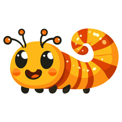 Obraz premium caterpillar, insect, animal, vector, transparent background, creature, cute, isolated, nature