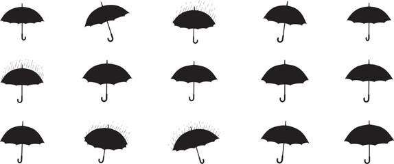 Obraz premium Seamless pattern with black umbrella vector illustration rain protection weather forecast design element