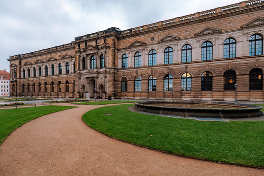 Historic architecture of Palace Zwinger in Dresden, Germany