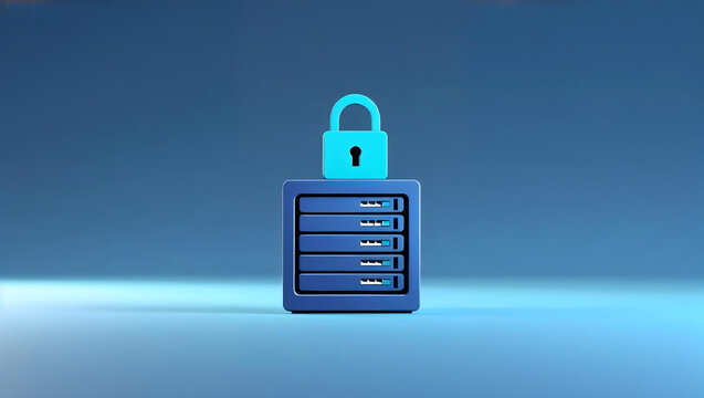 Secure Server Data Protection  Cyber Security Concept
