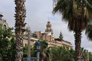 Blick in das Zentrum der Stadt Barcelona in Spanien	