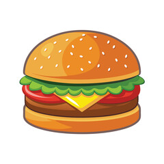 Burger illustration on white Transparent Background