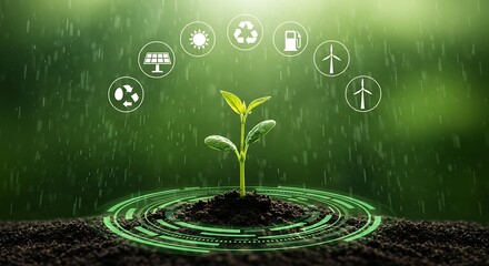 Wind Turbine with Financial Chart Overlay at Sunset Representing Sustainable Energy Investment and Economic Growth in Renewable Sector