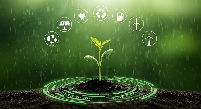 Wind Turbine with Financial Chart Overlay at Sunset Representing Sustainable Energy Investment and Economic Growth in Renewable Sector