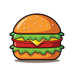 Burger illustration on white Transparent Background