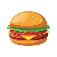 Burger illustration on white Transparent Background