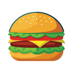 Burger illustration on white Transparent Background