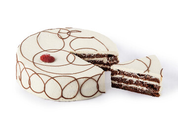 Enjoy a Delicious Layered Chocolate Cake with Luxurious Creamy Frosting