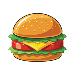 Burger illustration on white Transparent Background