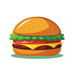 Burger illustration on white Transparent Background