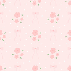 seamless pattern with pink flowers