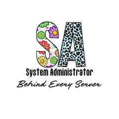 SA Letter Design with Floral and Leopard Print