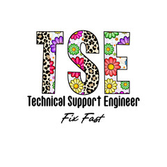 TSE Letters with Leopard Print and Flower Design