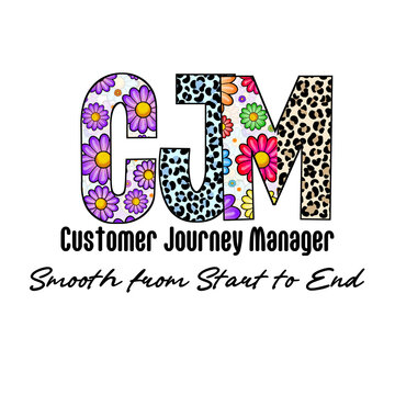 CJM Monogram Design with Flowers and Animal Print