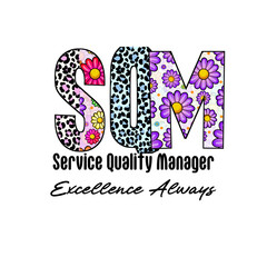 Colorful Floral and Leopard Print Letters S M Design