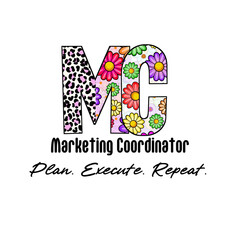 Colorful MC Initial with Leopard Print and Floral Design