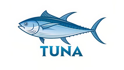 Fototapeta premium Elegant Line-Art Fish in Motion Above Sans-Serif Branding Text