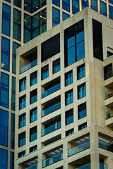 Urban cityscape at sunset with modern architecture and skyline

