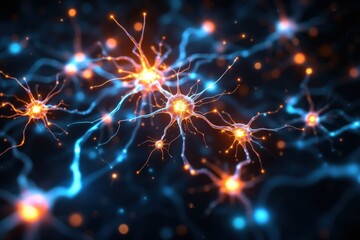 Network of Neurons with Glowing Synapses in Dark Background