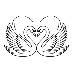 Fototapeta premium Personalized Valentine Card Icon, Vector, Illustration, Icon, Outline, Line Art, Silhouette, Logo, White Background.