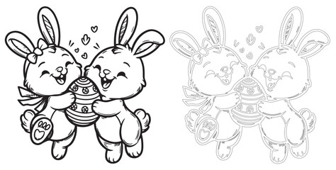 rabbit with a carrot drawing 