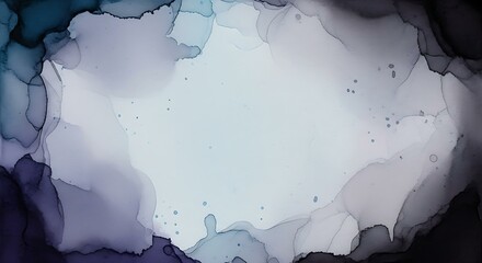 Abstract Alcohol Ink Painting, Blue Grey