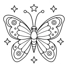 Obraz premium Butterfly coloring page for children