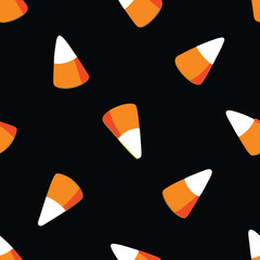 Fototapeta premium Halloween candy corn seamless pattern festive background